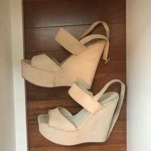 Nude ALDO platform wedges
